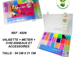 6326 - Valisette + métier + 3150 anneaux et accessoires