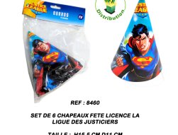 8460 - Set de 6 chapeaux fête licence la Ligue des Justiciers