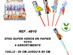 4910 - Epée super héros en papier yoyo