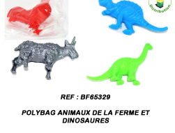 BF65329 - Polybag animaux de la ferme et dinosaure