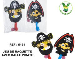  5131 - Jeu de raquette pirate  balle 23 x 14cm