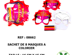 08662 - Sachet de 8 masques à colorier