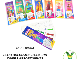 60204-Bloc coloriage stickers divers assortiments