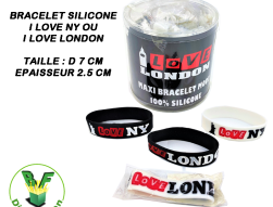 6099 - Bracelet silicone I love NY ou I Love London