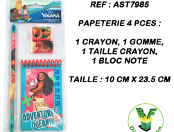 AST7985 - Papeterie 4 pces licence Vaiana