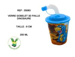 55083---verre-gobelet-3d-paille-dinosaure